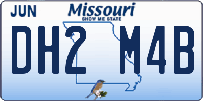 MO license plate DH2M4B