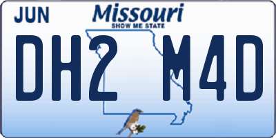 MO license plate DH2M4D