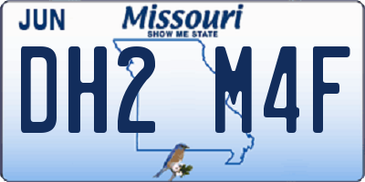 MO license plate DH2M4F