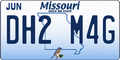 MO license plate DH2M4G
