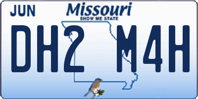 MO license plate DH2M4H