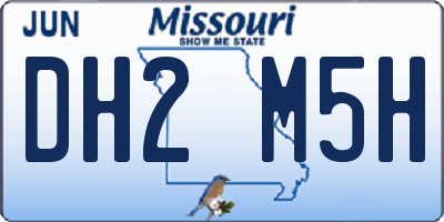 MO license plate DH2M5H