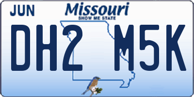 MO license plate DH2M5K