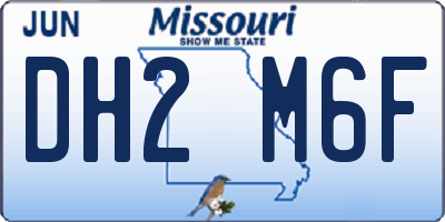 MO license plate DH2M6F