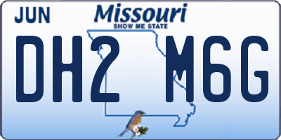 MO license plate DH2M6G