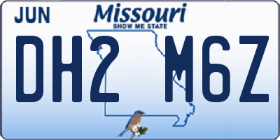MO license plate DH2M6Z