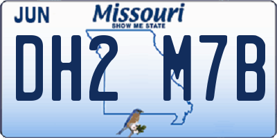 MO license plate DH2M7B
