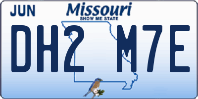MO license plate DH2M7E
