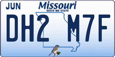 MO license plate DH2M7F