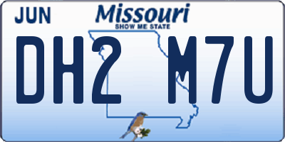 MO license plate DH2M7U