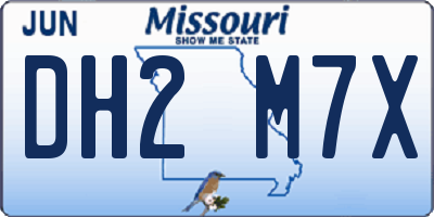 MO license plate DH2M7X