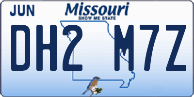 MO license plate DH2M7Z