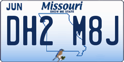 MO license plate DH2M8J