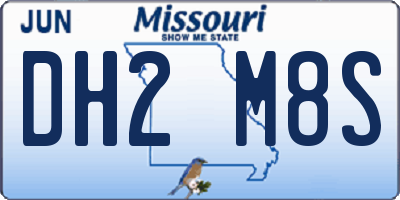 MO license plate DH2M8S
