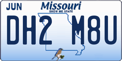 MO license plate DH2M8U