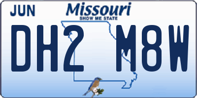 MO license plate DH2M8W