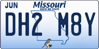 MO license plate DH2M8Y