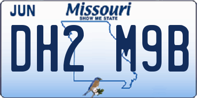 MO license plate DH2M9B