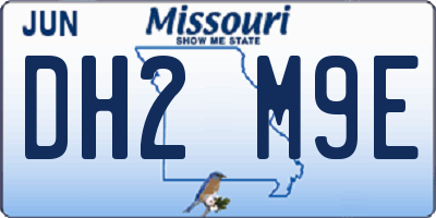 MO license plate DH2M9E
