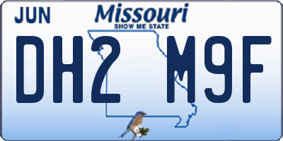 MO license plate DH2M9F