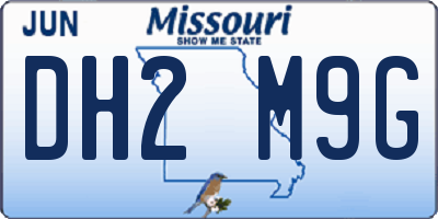 MO license plate DH2M9G