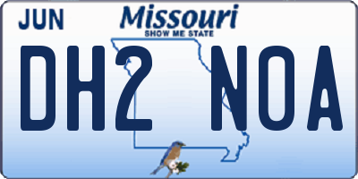 MO license plate DH2N0A