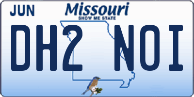 MO license plate DH2N0I