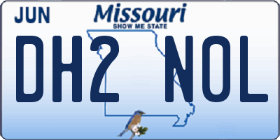 MO license plate DH2N0L