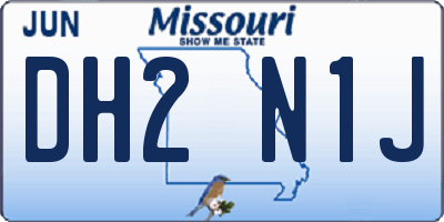 MO license plate DH2N1J