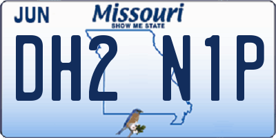 MO license plate DH2N1P
