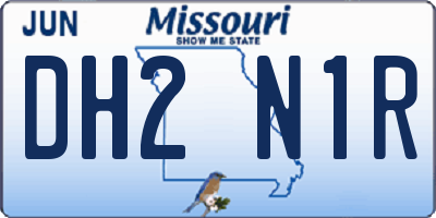 MO license plate DH2N1R