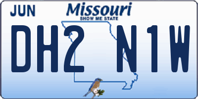 MO license plate DH2N1W
