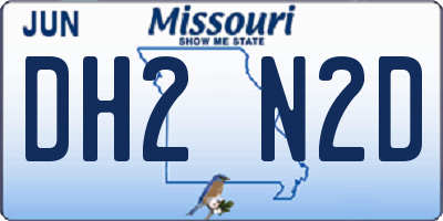 MO license plate DH2N2D