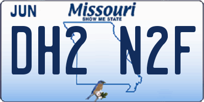 MO license plate DH2N2F