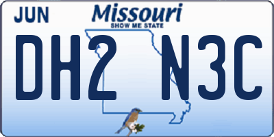 MO license plate DH2N3C