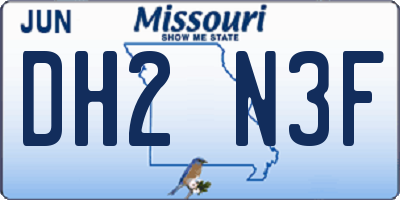 MO license plate DH2N3F