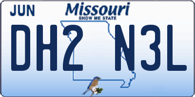MO license plate DH2N3L