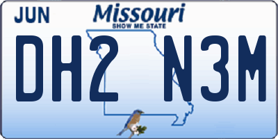 MO license plate DH2N3M