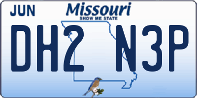 MO license plate DH2N3P
