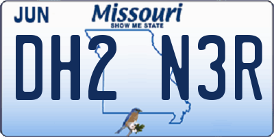 MO license plate DH2N3R