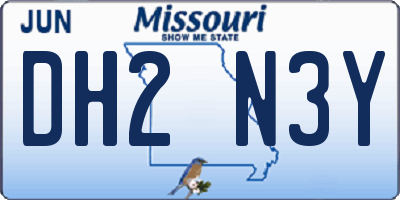 MO license plate DH2N3Y