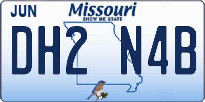 MO license plate DH2N4B