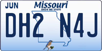 MO license plate DH2N4J