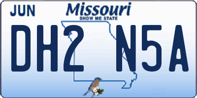 MO license plate DH2N5A