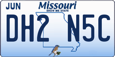 MO license plate DH2N5C