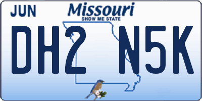 MO license plate DH2N5K