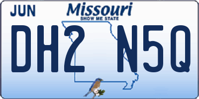 MO license plate DH2N5Q