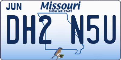 MO license plate DH2N5U