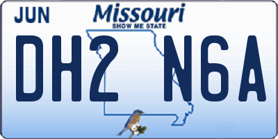 MO license plate DH2N6A