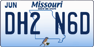 MO license plate DH2N6D